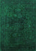 Machine Washable Persian Green Bohemian Area Rugs, wshurb2448grn