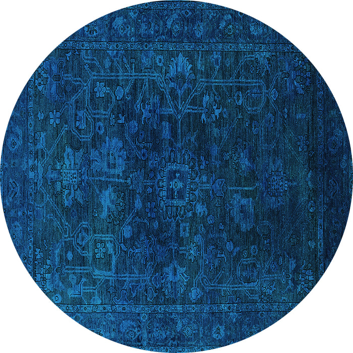 Round Persian Turquoise Bohemian Rug, urb2448turq