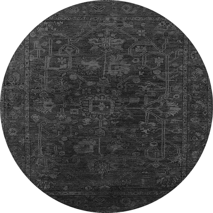 Round Persian Gray Bohemian Rug, urb2448gry