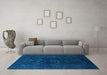 Machine Washable Persian Turquoise Bohemian Area Rugs in a Living Room,, wshurb2448turq