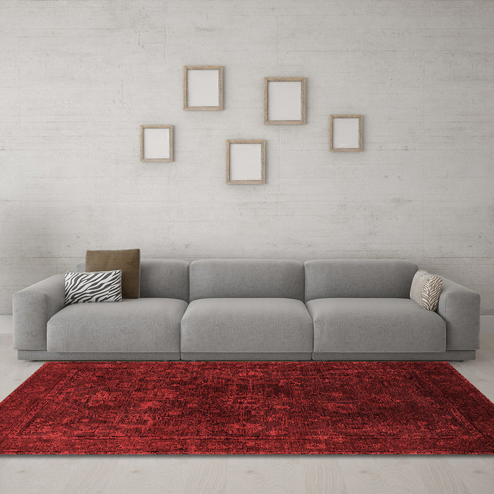 Bohemian Red Washable Rugs