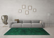 Machine Washable Persian Green Bohemian Area Rugs in a Living Room,, wshurb2448grn