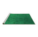 Sideview of Machine Washable Oriental Green Industrial Area Rugs, wshurb2449grn