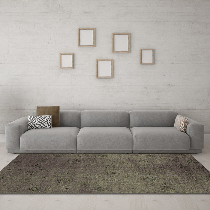 Machine Washable Oriental Brown Industrial Rug in a Living Room,, wshurb2449brn