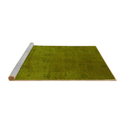Sideview of Machine Washable Oriental Yellow Industrial Rug, wshurb2449yw