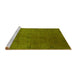 Sideview of Machine Washable Oriental Yellow Industrial Rug, wshurb2449yw