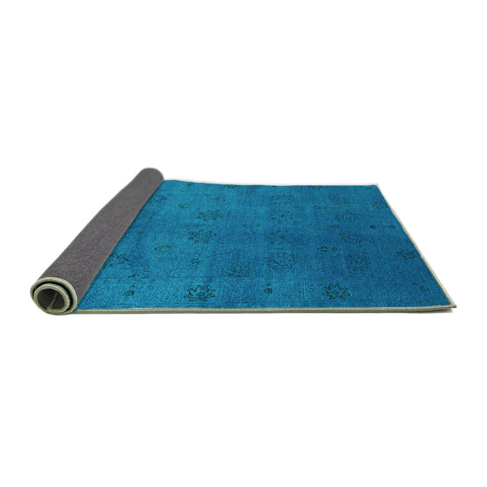 Sideview of Oriental Turquoise Industrial Rug, urb2449turq