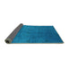 Sideview of Oriental Turquoise Industrial Rug, urb2449turq