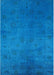 Mid-Century Modern Deep Sky Blue Oriental Rug, urb2449