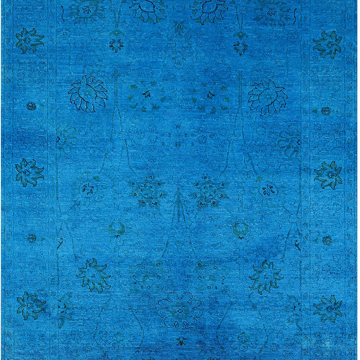Mid-Century Modern Deep Sky Blue Oriental Rug, urb2449