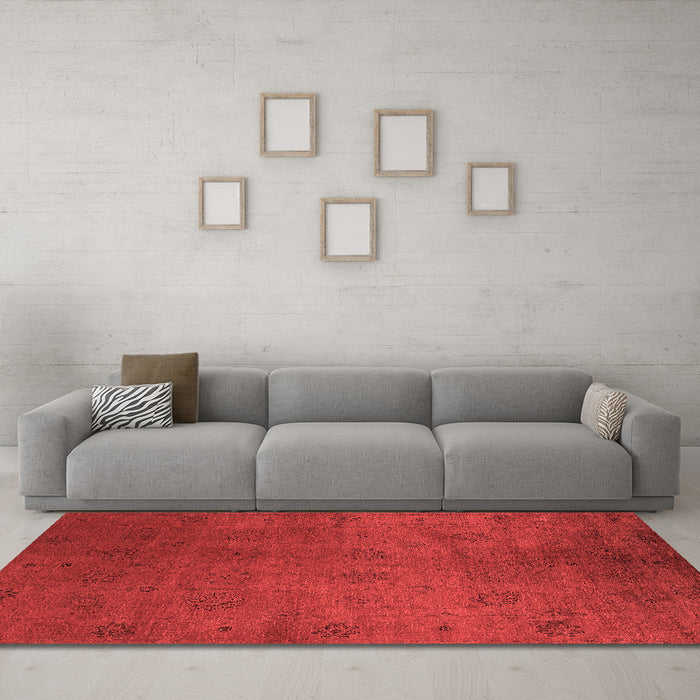 Industrial Red Washable Rugs