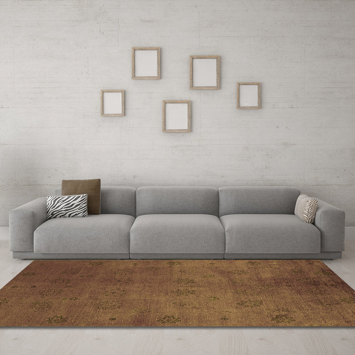 Machine Washable Oriental Orange Industrial Area Rugs in a Living Room, wshurb2449org