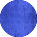 Round Oriental Blue Industrial Rug, urb2449blu