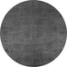 Round Oriental Gray Industrial Rug, urb2449gry