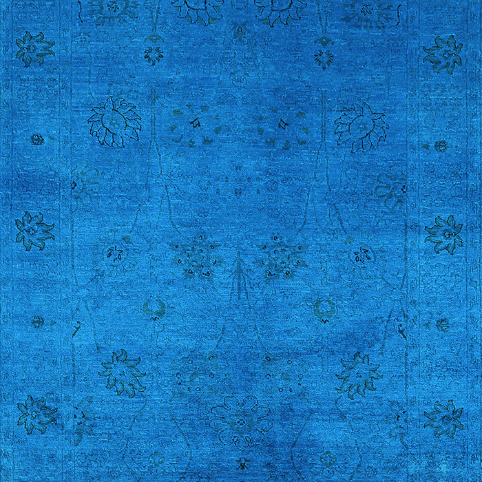 Machine Washable Oriental Light Blue Industrial Rug, wshurb2449lblu