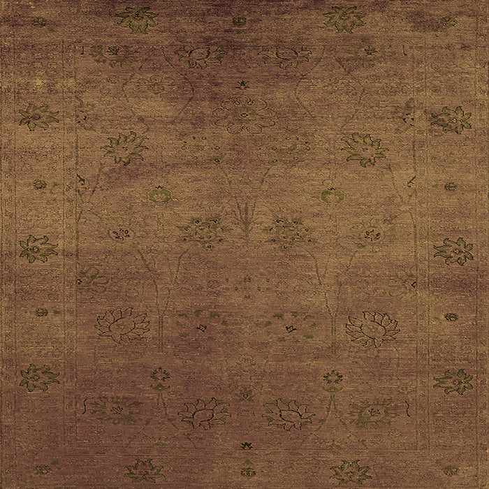 Square Oriental Orange Industrial Rug, urb2449org