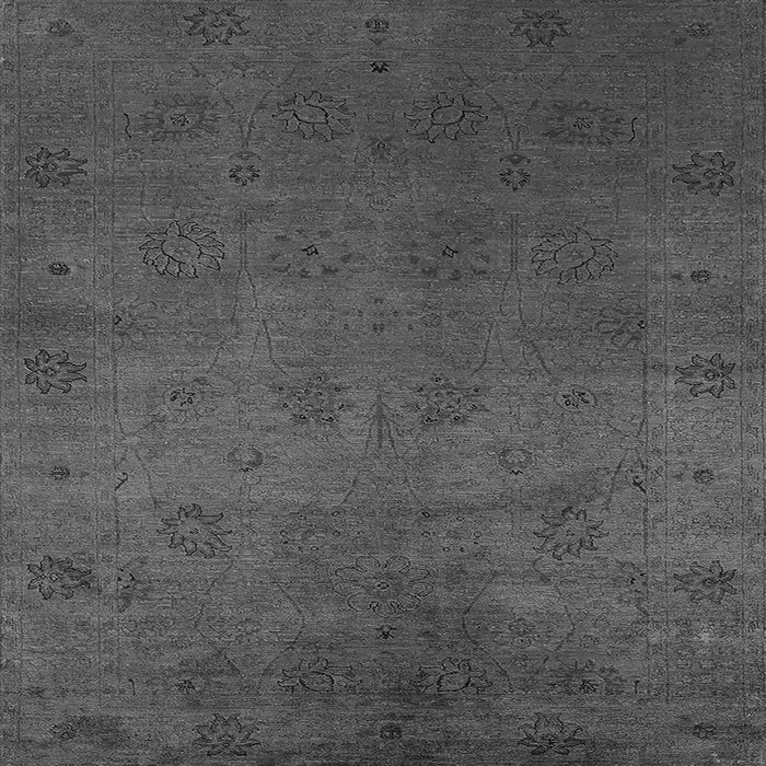 Square Machine Washable Oriental Gray Industrial Rug, wshurb2449gry