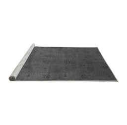 Sideview of Machine Washable Oriental Gray Industrial Rug, wshurb2449gry