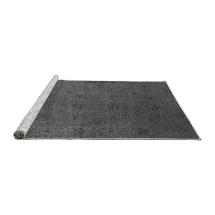 Sideview of Machine Washable Oriental Gray Industrial Rug, wshurb2449gry