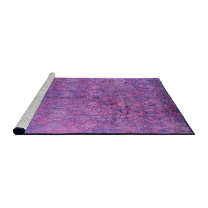 Sideview of Machine Washable Industrial Modern Purple Rug, wshurb2450