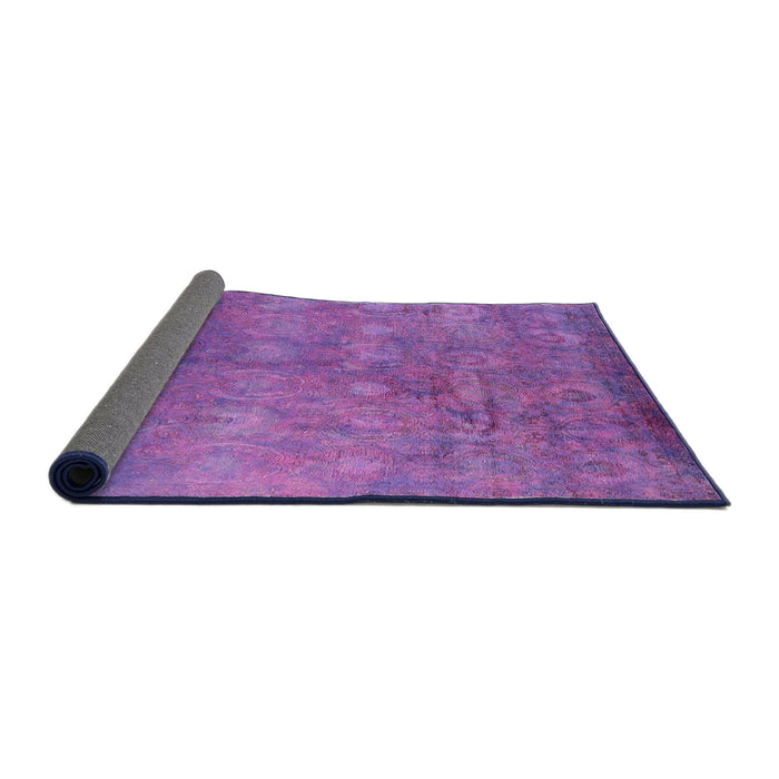 Sideview of Mid-Century Modern Purple Oriental Rug, urb2450