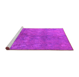 Sideview of Machine Washable Oriental Pink Industrial Rug, wshurb2450pnk