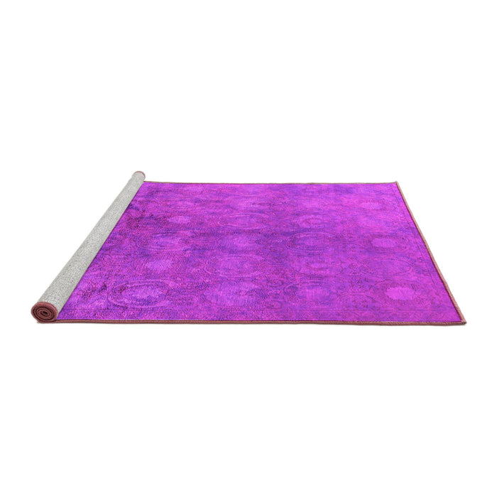 Sideview of Machine Washable Oriental Pink Industrial Rug, wshurb2450pnk