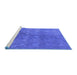 Sideview of Machine Washable Oriental Blue Industrial Rug, wshurb2450blu