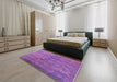 Machine Washable Industrial Modern Purple Rug in a Bedroom, wshurb2450