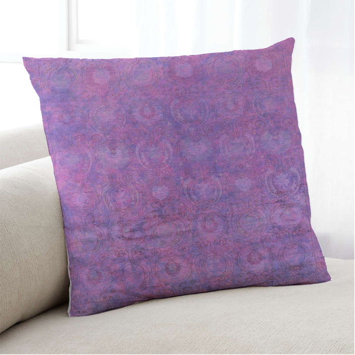 Lifestyle Image of Mid-Century Modern Urban Square Purple Throw Pillow, 18 inch by 18 inch, pwurb2450