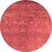 Round Oriental Orange Industrial Rug, urb2450org