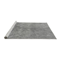 Sideview of Machine Washable Oriental Gray Industrial Rug, wshurb2450gry