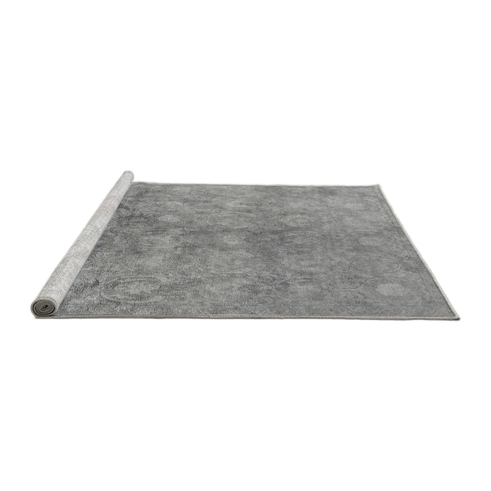 Sideview of Machine Washable Oriental Gray Industrial Rug, wshurb2450gry