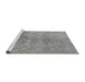 Sideview of Machine Washable Oriental Gray Industrial Rug, wshurb2450gry