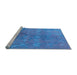 Sideview of Machine Washable Oriental Light Blue Industrial Rug, wshurb2450lblu