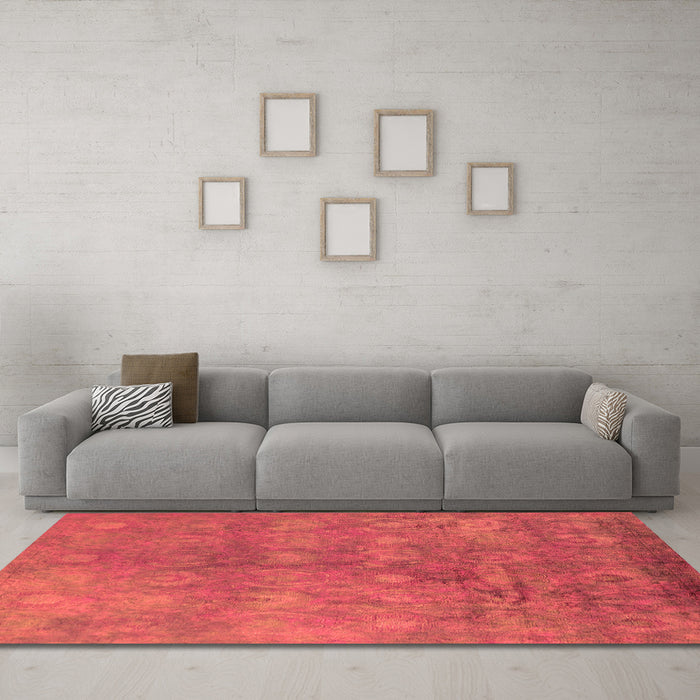 Machine Washable Oriental Orange Industrial Area Rugs in a Living Room, wshurb2450org