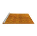 Sideview of Machine Washable Oriental Yellow Industrial Rug, wshurb2450yw