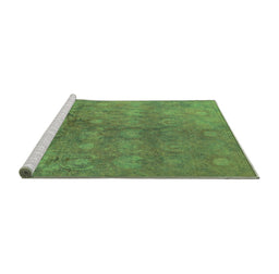Sideview of Machine Washable Oriental Green Industrial Area Rugs, wshurb2450grn