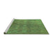 Sideview of Machine Washable Oriental Green Industrial Area Rugs, wshurb2450grn