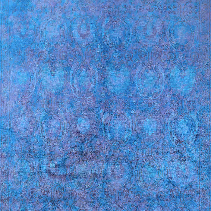 Machine Washable Oriental Light Blue Industrial Rug, wshurb2450lblu
