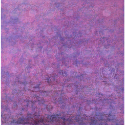 Square Mid-Century Modern Purple Oriental Rug, urb2450