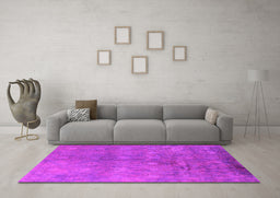 Machine Washable Oriental Pink Industrial Rug in a Living Room, wshurb2450pnk