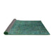 Sideview of Mid-Century Modern Sea Green Oriental Rug, urb2451