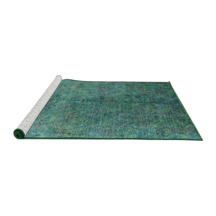 Sideview of Machine Washable Industrial Modern Sea Green Rug, wshurb2451