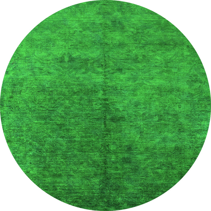 Round Oriental Green Industrial Rug, urb2451grn