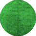 Round Oriental Green Industrial Rug, urb2451grn