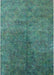 Mid-Century Modern Sea Green Oriental Rug, urb2451