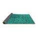 Sideview of Oriental Turquoise Industrial Rug, urb2451turq