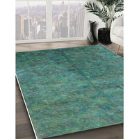 Mid-Century Modern Sea Green Oriental Rug, urb2451