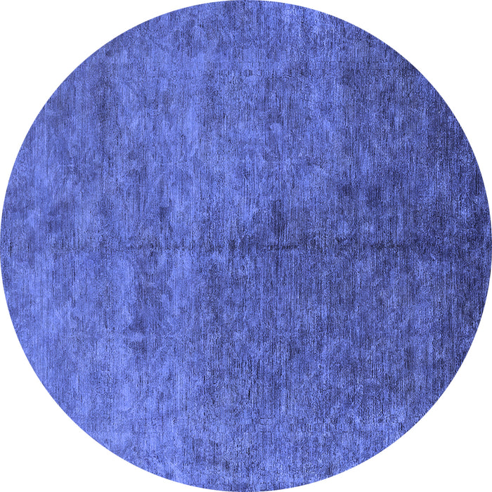 Round Oriental Blue Industrial Rug, urb2451blu